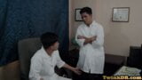 Slim Asian doctor sucked off and anal toyed by colleague snapshot 1