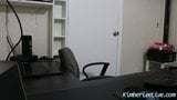 Secretary Kimber Lee Wipes Stockings & Feet on Boss's Desk! snapshot 2