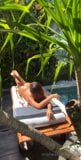 Liya silver tomando banho de sol nua perto da piscina snapshot 8