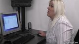Blonde office lady pleases her boss snapshot 2