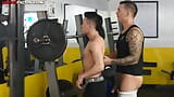Latinos Xeus Rodriguez and Maxiniliano anal breed in gym snapshot 8