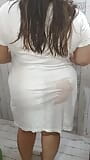 Desi Bbw Chubby Bath Show  White See-through Top snapshot 3