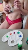 hot teen with natural tits paints with webcam on snapshot 3