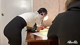 The teacher whore fucked her in the ass on the exam, cum on her face. snapshot 2