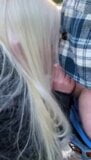 Public Blowjob by blond girl - Rest Area blowjob snapshot 6