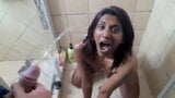 Indian girl white cock face piss in slow motion, POV snapshot 12