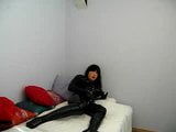 Black latex catsuit doll in mask is enjoying a pleasure pt.2 snapshot 4