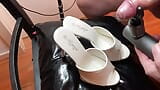 Cum on White High Heel Mules snapshot 4