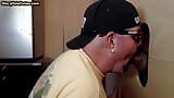 Gloryhole amateur cocksucking DILF spoils cock with mouth snapshot 13