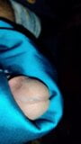 Handjob in blauem seidigem Satinanzug des Pflegepersonals (08) snapshot 14