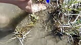 Look! This boy walking barefoot in nature, on grass, outdoors during a hot day of summer Gay Foot Fetish Video Jon Arteen Model snapshot 4