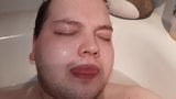 Chubby boy wanking and cumming in bath tub snapshot 6