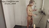 horny shemale have really fun in the shower with a huge dildo snapshot 1