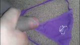 cum on nieces purple thong panty snapshot 2