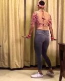 Bride Navel showing and dancing on Wedding night for fun snapshot 1