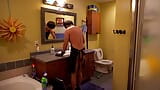 飢渴的丈夫塞住他緊緻的屁股，在家裡裸體做家務 snapshot 10