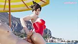 Tracer in a swimsuit jerking huge light boner snapshot 3