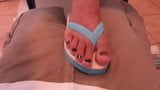 Rubbing the Happy Amputee Crotch with Flip flops snapshot 4