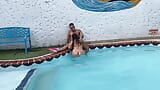 THE NEIGHBOR LEAVES HER HUSBAND AT HOME TO FUCK THE FIRST SEE IN THE POOL snapshot 13