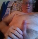 Grandpa squizing his cock to get the last drop of cum snapshot 1