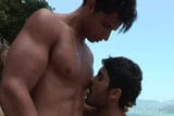 Due coppie gay che si godono il sesso anale in spiaggia snapshot 2