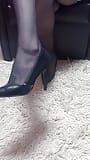 Nylon feet in high heels snapshot 5