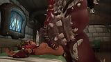 Yêu tinh tóc đỏ bị một lãnh chúa Orc đập tan: Warcraft parody snapshot 2