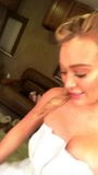 HIlary Duff cleavage in a fancy dress, selfie snapshot 2