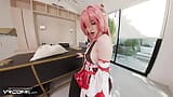 VR Conk Genshin Impact Yae Miko A sexy Teen Cosplay Parody PT1 With Melody Marks In HD Porn snapshot 6