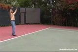 Sativa Rose and Saana fucked in the tennis court snapshot 2