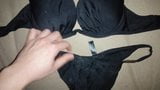 Cum on Black Bikini Bra 32D and Panties Set snapshot 5