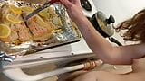 Ginger PearTart Cooks a Healthy Salmon Dinner from Scratch! Naked in the Kitchen Episode 47 snapshot 24