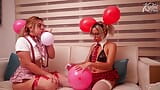 Inflating with balloons and rubbing to excite you like never before. Kylei Ellish and Ann Rides snapshot 9