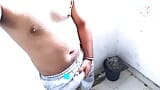 Young Indian desi gym boy big muscle body and big bulge showing in camera snapshot 9