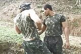 Muscular soldiers do hot outdoor blowjob and fuck followed by big cumshot snapshot 3