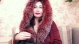 Fur fetish, mommy in fur coat, fur gloves and fur hat snapshot 1