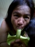 My Thai gf teasing on top fuck with cucumber suck snapshot 7