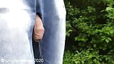 Big flaccid cock shows off in forest hike snapshot 2