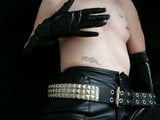 Pierced Milf Latex Gloves and Miniskirt Handjob Part 1 snapshot 3