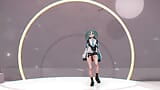 Blue Archive Yuuka despir a dança Hentai Playboy Suit mmd 3D Clear Blue Hair Color Edit Smixix snapshot 4