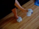 blue fluffy mules snapshot 3