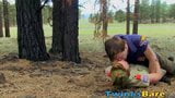 Twink boy scouts butt banging in a beautiful forest snapshot 1