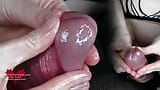 Instruction video for milking pre-ejaculate. Close-up of delaying and ruining the orgasm. snapshot 2