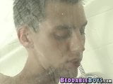 Shower foreplay before bedroom sex with a couple of twinks snapshot 4