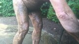 Naked gardening. Watering, muddy play and cold shower snapshot 13