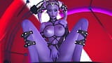 Purple Girl Is Fingering Herself on the Stage of a Space Strip Club - 3D Porn Short Clip snapshot 3