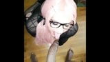 Sissy-Schlampe bedient massiven schwarzen Schwanz - BBC-Anbetung snapshot 3