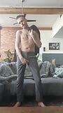 Jeff Champagne Striptease Hairy Ass and asshole Exibitionist snapshot 2