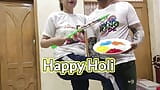 Holi đặc biệt: sara làm tình qua đường lỗ hậu trong lễ hội Holi, tận hưởng một con cặc khổng lồ trong âm hộ và đít - hornycouple149 snapshot 1