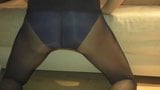 Masturbation in pantyhose and blue panties after work snapshot 8